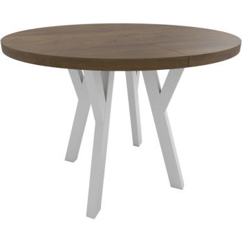 Okrúhly stôl ENZO 90cm, rozkladací do 170cm dub lefkas biele nohy