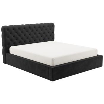 Lozko-tapicerowane-z-pojemnikiem-i-stelazem-pod-materac-pikowane-Apollo-czarny1-2