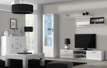 Obývacia stena SAHA 2A biela / biely lesk