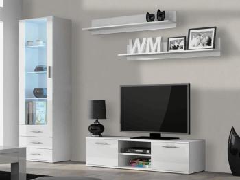 Obývacia stena SAHA 7A biela / biely lesk