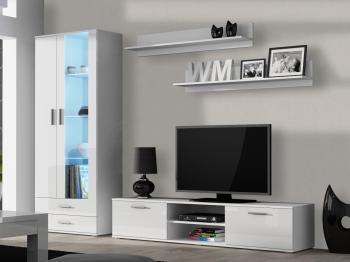 Obývacia stena SAHA 8A biela / biely lesk