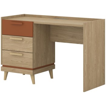 Písací stôl CANDIS 03 dub olejovaný / tehla